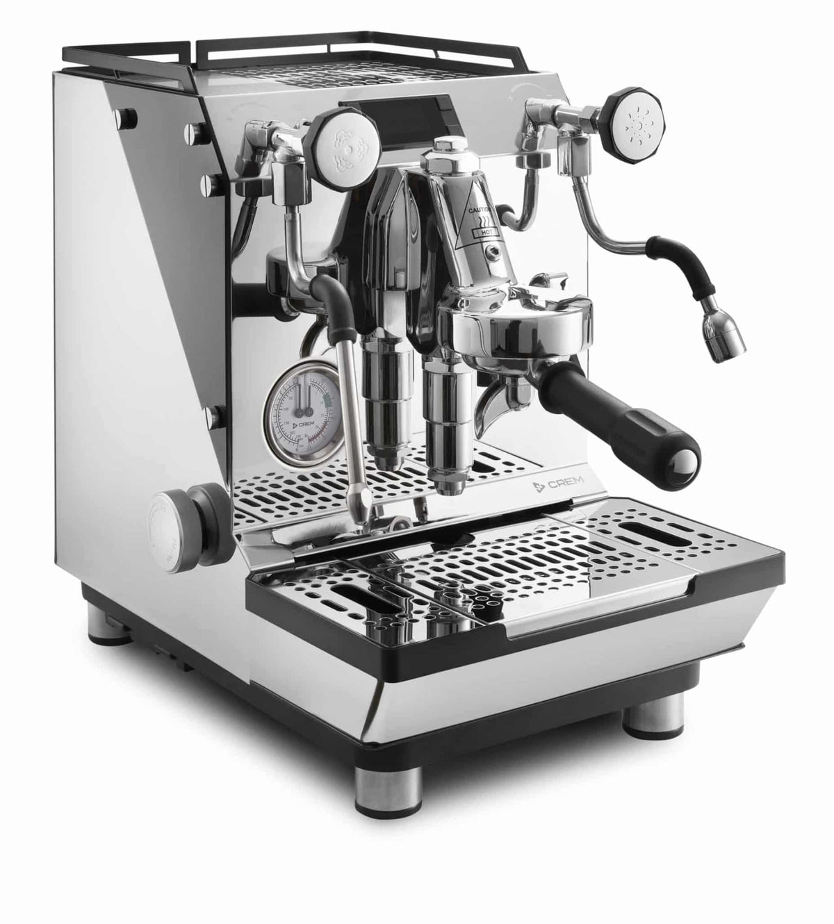 CREM ONE two-group espresso machine, front view
