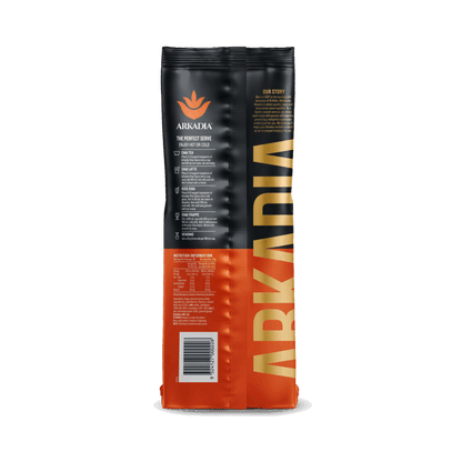Arkadia Original Spice Chai latte powder pouch, back of pack