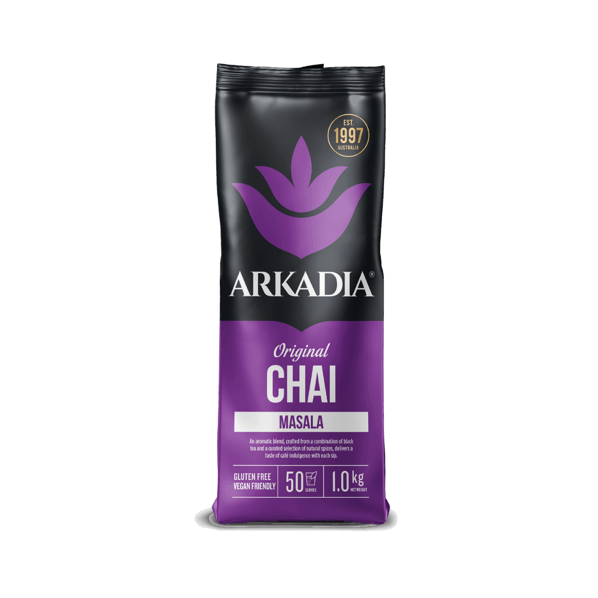 Arkadia Original Chai Masala packaging on a white background