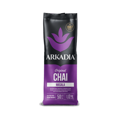 Arkadia Original Chai Masala packaging on a white background