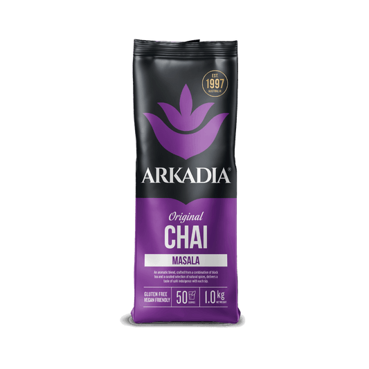 Arkadia Original Chai Masala packaging on a white background