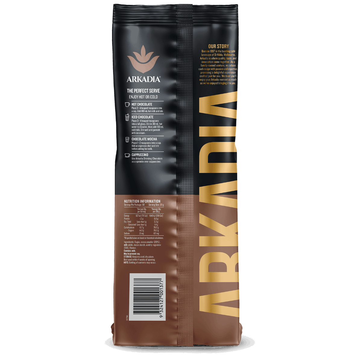 Arkadia coffee package on a white background