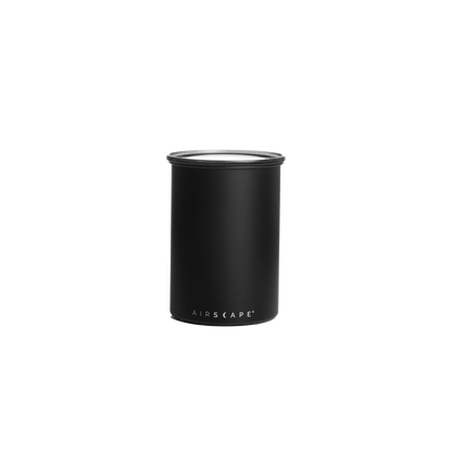 Black cylindrical container with lid on a white background, featuring the 'AIRSCAPE' brand.