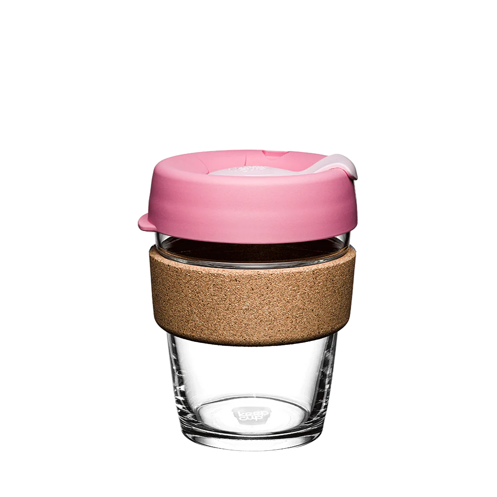 KeepCup Brew Cork cup with cork band, side view