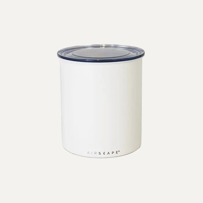 Airscape Classic matte chalk white canister with plunger lid