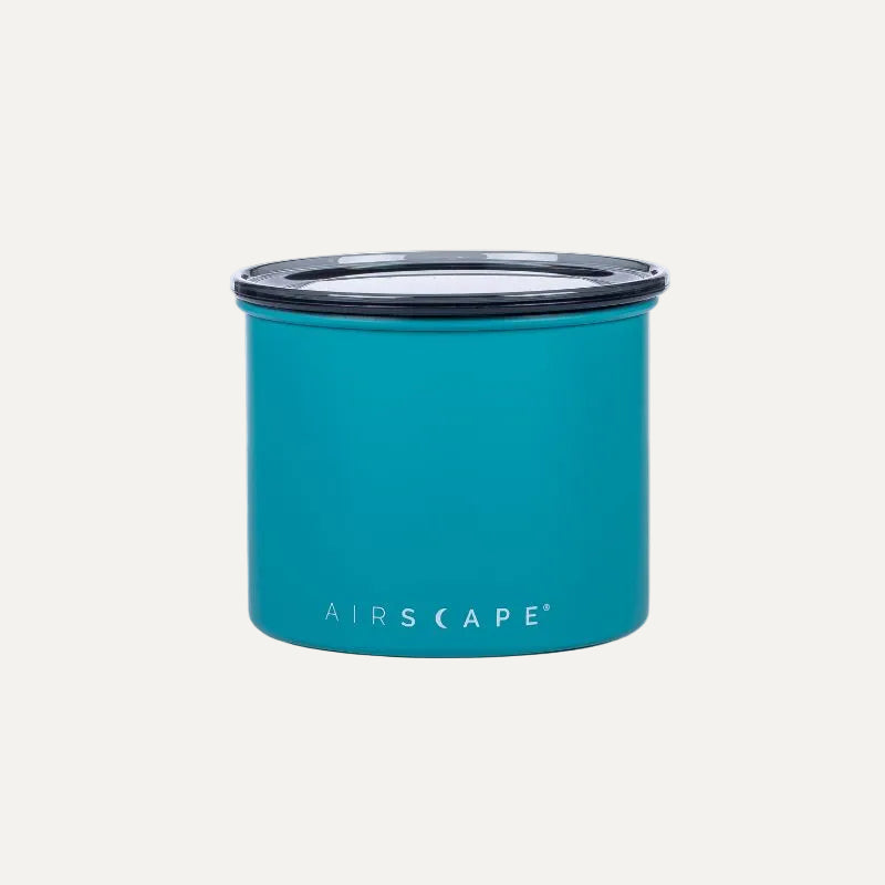 Airscape Classic matte turquoise coffee storage canister