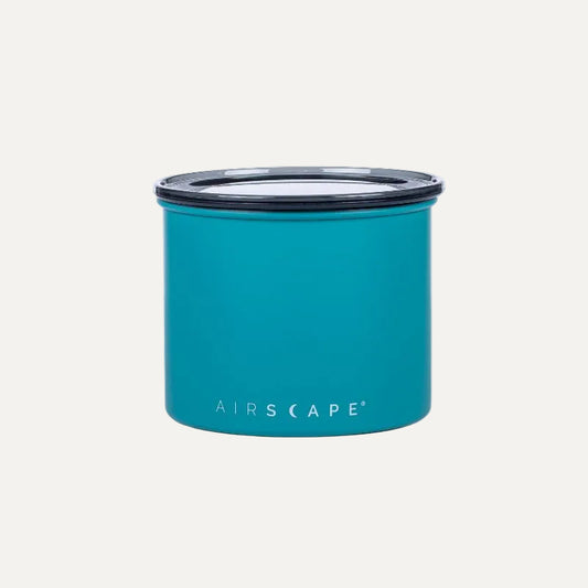 Airscape Classic matte turquoise coffee storage canister