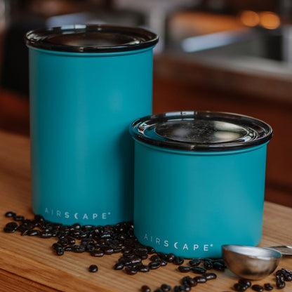 Airscape Classic matte turquoise canister, side view