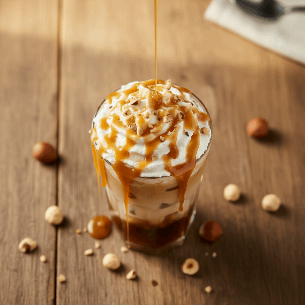 Arkadia Hazelnut syrup with a coffee drink